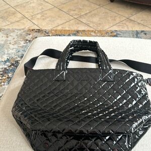 MZ Wallace Black Lacquer large metro tote Deluxe